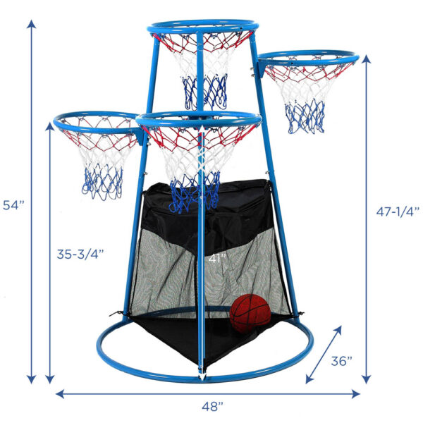 4 Rings Basketball Stand with Storage Bag