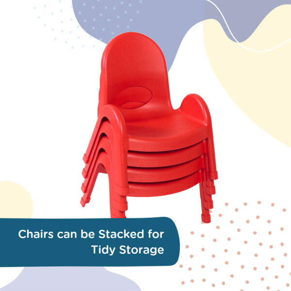 Stack of Red Chairs with Armrest